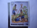 Stamps Togo -  Movimiento Scout - Tienda de Campaña - Año de Exploración - África Occidental.