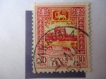 Stamps Sri Lanka -  Roca Sigiriya-(Roca Leon) Patrimonio de la Humanidad-Unesco,1982.