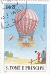 Stamps So Tom and Prncipe -  primer vuelo en globo de von LUTGENDORF 