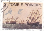 Stamps So Tom and Prncipe -  PINTURAS CARAVELAS MERCANTES SIGLO XVI