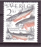 Sellos de Europa - Suecia -  serie- Peces