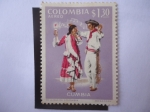 Sellos de America - Colombia -  Cumbia - Trajes y melodías populares.