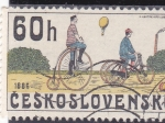 Sellos de Europa - Checoslovaquia -  BICICLETAS 1886