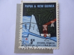 Sellos de Oceania - Papa Nueva Guinea -  Hidroelectricidad - Década Hidrológica Internacional - Dique-Represa.