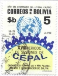 Stamps Bolivia -  Conmemoracion del XVIII Periodo de sesiones de CEPAL en La Paz