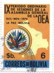 Sellos del Mundo : America : Bolivia : Conmemoracion del IX Periodo de Sesiones de la Asamblea general de la OEA