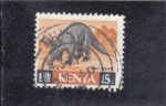 Sellos de Africa - Kenya -  cerdo hormiguero u oricteropo 