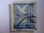 Stamps Turkey -  Feria Internacional de Izmir Fuari, (20-08-1947)-Paloma y Bandera