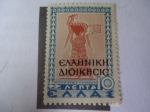 Stamps : Europe : Greece :  Señora de la Corte de Tiryns-Administración Helénico- Región de Epiro Norte, 1914 (Albania del Sur)-