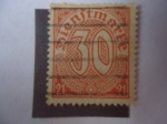 Stamps Germany -  Cifras - Alemania Reino-Sello Oficial-Dienstmark, con 21.