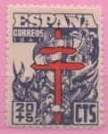 Stamps Spain -  Pro Tuberculosos ( Cruz d´Lorena en rojo)