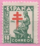 Stamps Spain -  Pro Tuberculosos ( Cruz d´Lorena en rojo)