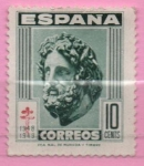 Stamps Spain -  Pro Tuberculosos ( Cruz d´Lorena en Carmin) (Esculapio)