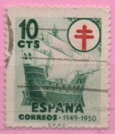 Stamps Spain -  Pro Tuberculosos ( Cruz d´Lorena en rojo)