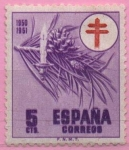 Stamps Spain -  Pro Tuberculosos ( Cruz d´Lorena en rojo)(Adorno Navideño)