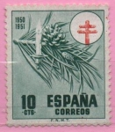 Stamps Spain -  Pro Tuberculosos ( Cruz d´Lorena en rojo)(Adorno Navideño)