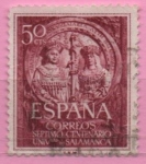 Stamps Spain -  VII centenario d´l´de Salamanca ( Los Reyes Catolicos Fachada)