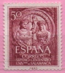 Stamps Spain -  VII centenario d´l´de Salamanca ( Los Reyes Catolicos Fachada)