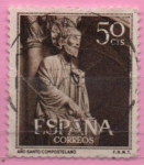 Stamps Spain -  Año Santo Compostelano( Santiago detalle del portico d´l´Gloria)