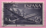 Stamps Spain -  Super constelacion y nao Santa Maria