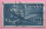 Stamps Spain -  Super constelacion y nao Santa Maria