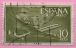 Stamps Spain -  Super constelacion y nao Santa Maria