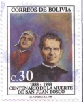 Sellos del Mundo : America : Bolivia : Centenario de la muerte de San Juan Bosco