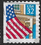 Stamps United States -  Bandera y porche