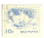 Stamps Asia - North Korea -  Pollos de Mangyong.