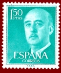 Stamps Spain -  Edifil 1155 Serie básica Franco 1,50 NUEVO