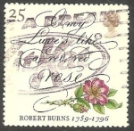 Stamps United Kingdom -  1848 - Bicentenario de la muerte del poeta escoces Robert Burns