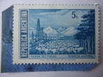 Stamps Argentina -  Tierra del Fuego - Riqueza Austral - Industria-Torre-Ganadería-Bosque.