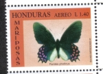 Stamps Honduras -  Corazón de ganado manchado de rosa (Parides photinus)