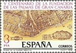 Stamps Spain -  2477 - V Centenario de la Fundación de Las Palmas de Gran Canaria - Plano de la ciudad