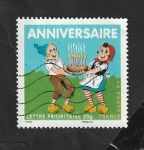 Stamps France -  4081 - Sylvain y Sylvette, llevando una tarta