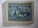 Stamps Ecuador -  Tejedores de Sombreros.