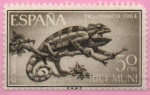 Stamps Spain -  Chamaleo bitaeniatus