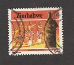 Stamps Zimbabwe -  Danza tradicional