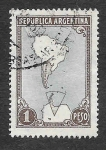 Stamps Argentina -  594 - Mapa de Sudamérica