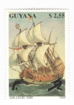 Sellos de America - Guyana -  Galeón