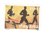 Stamps Guyana -  Barcelona 92.Atletismo