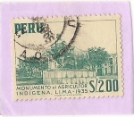 Sellos de America - Per -  Monumento al Agricultor Indigena