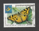 Stamps Cambodia -  Nymphalis polychloros