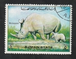 Stamps United Arab Emirates -  Ajman - Rinocerontes