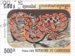 Stamps Cambodia -  Serpiente