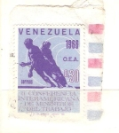 Stamps Venezuela -  conferencia ministros trabajo RESERVADO