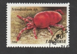 Sellos de Africa - Tanzania -  Trombidium sp.