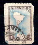 Sellos de America - Argentina -  mapa