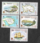 Stamps United Kingdom -  190-194 - Enlaces Marítimos entre Jersey y Canadá