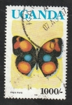 Sellos de Africa - Uganda -  686 - Mariposa, Precis Hierta